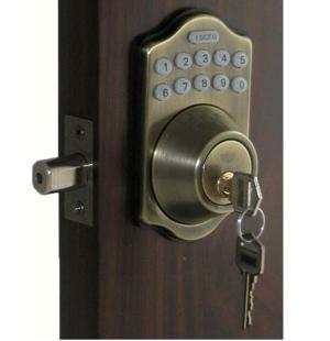 Lockey E Digital Keyless Electronic Deadbolt Door Lock Antique Brass